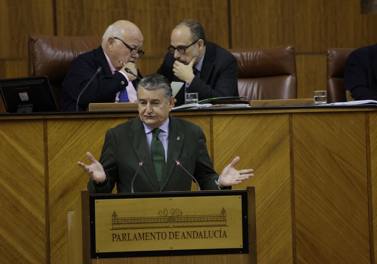 El consejero de Presidencia, Antonio Sanz en el Parlamento