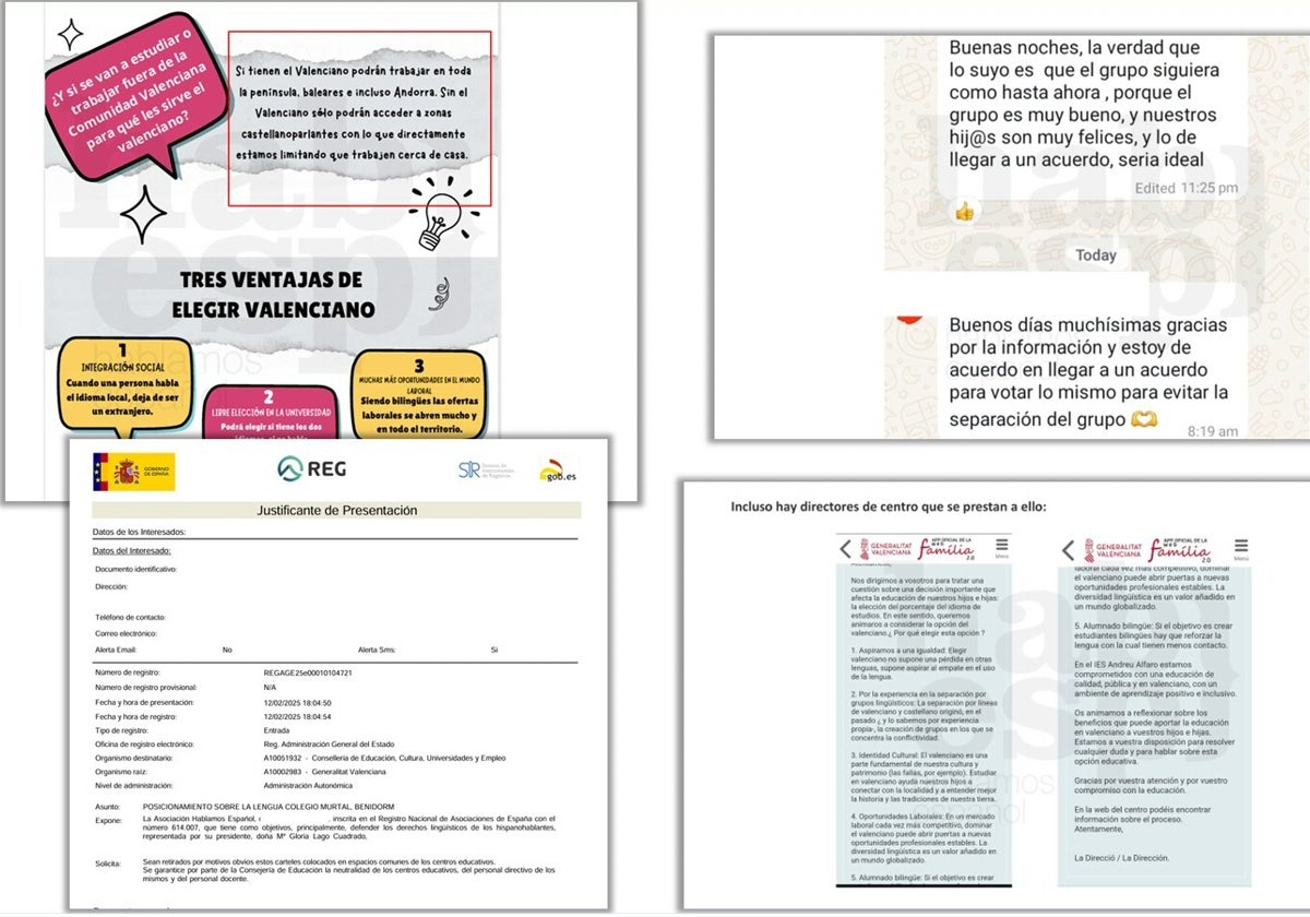 Documentos remitidos por Hablamos Español a la Conselleria de Educación sobre la falta neutralidad en la consulta a las familias sobre la lengua en las aulas