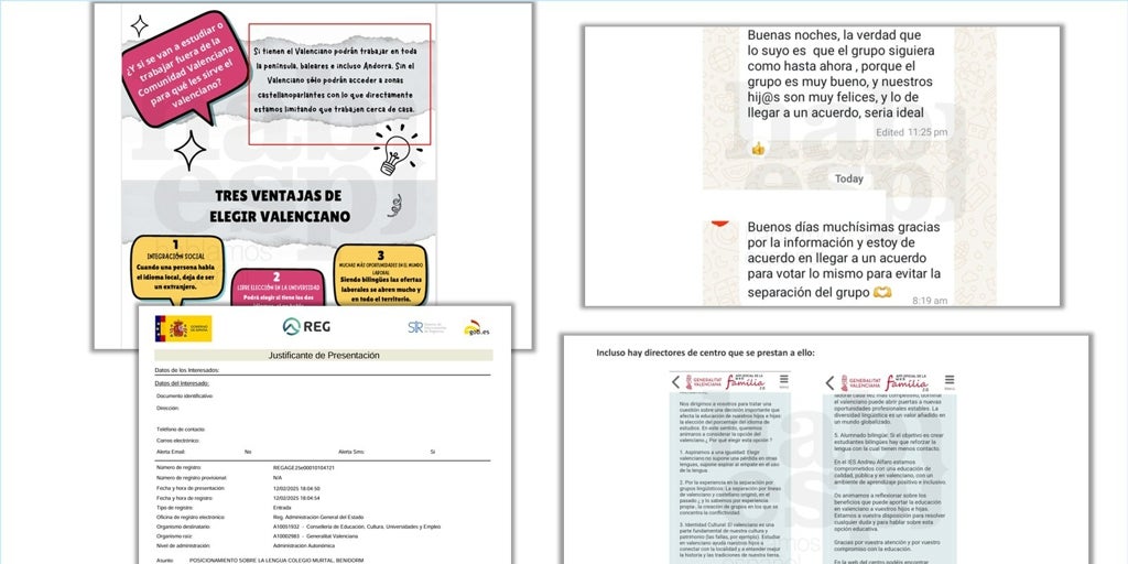 Presentan 93 pruebas de la «manipulación» para que las familias no voten por el castellano en las aulas