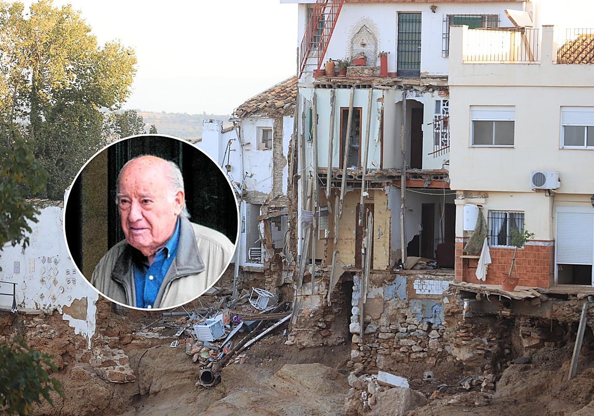 Imagen de archivo de la localidad valenciana de Chiva tras la dala y del empresario Amancio Ortega