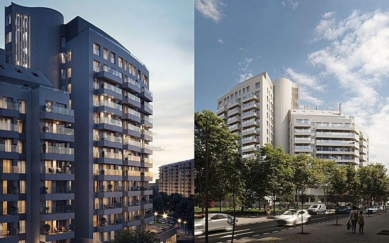 Figuraciones del nuevo aspecto del edificio siniestrado en Valencia