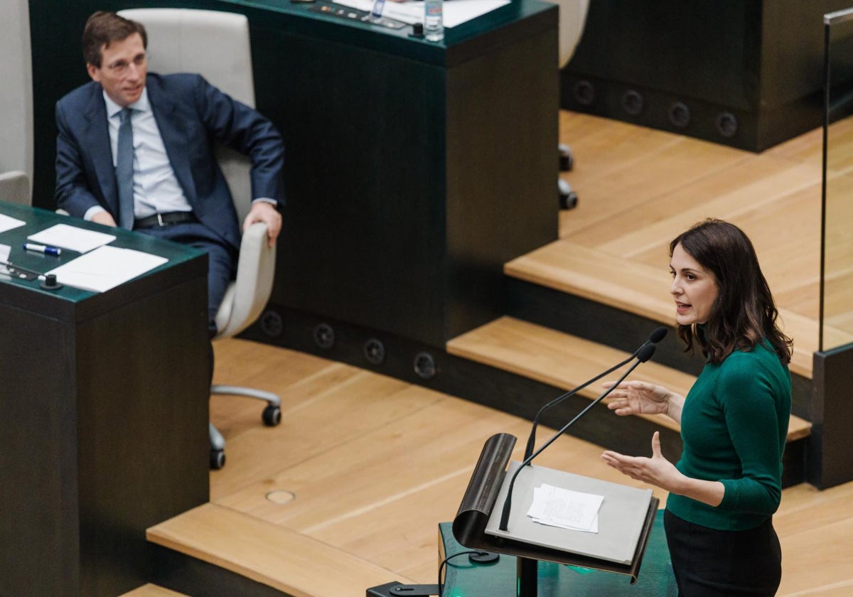 Rita Maestre, durante una de sus intervenciones en el Pleno de este martes