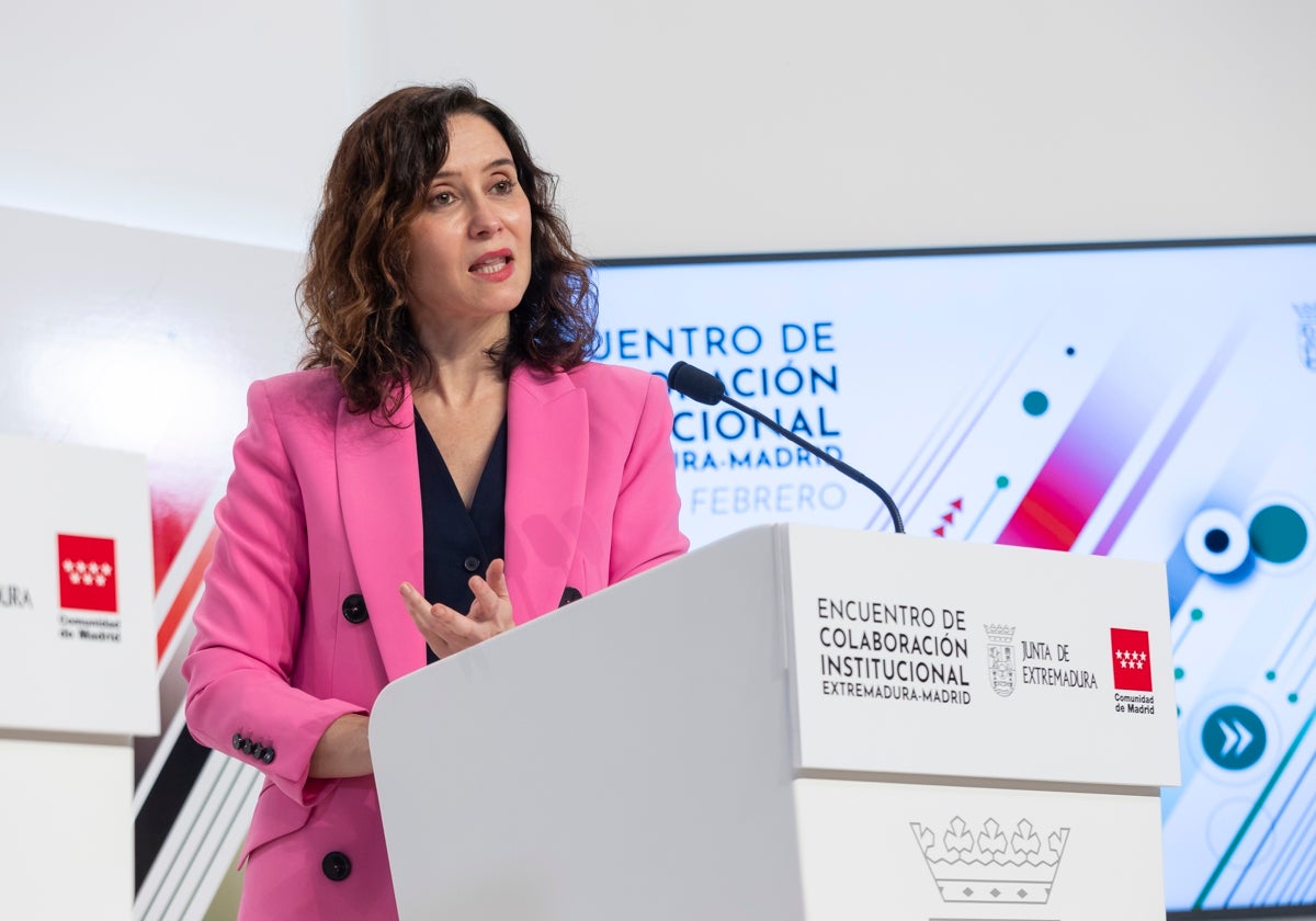 la presidenta de la Comunidad de Madrid, Isabel Díaz Ayuso