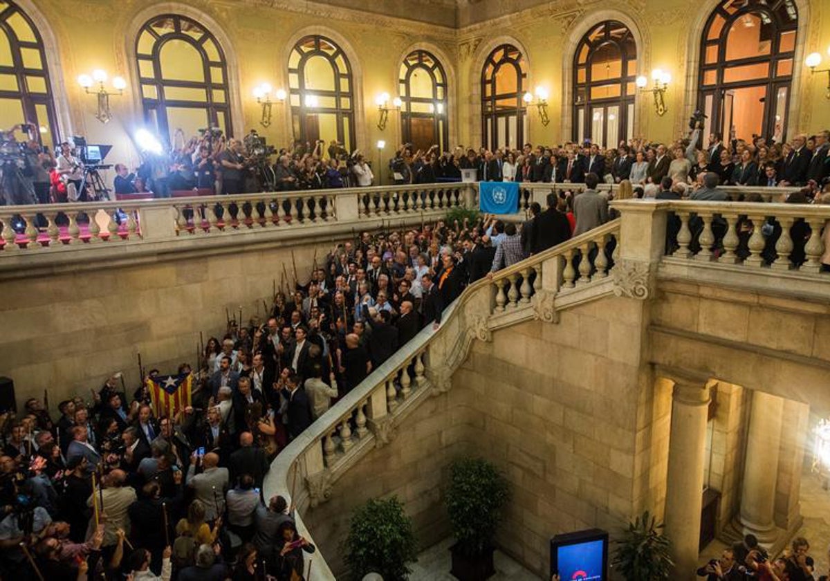 El Parlamento catalán, el día de la aprobación de la DUI