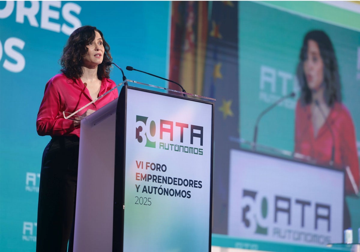 Díaz Ayuso, en el foro de emprendedores y autónomos