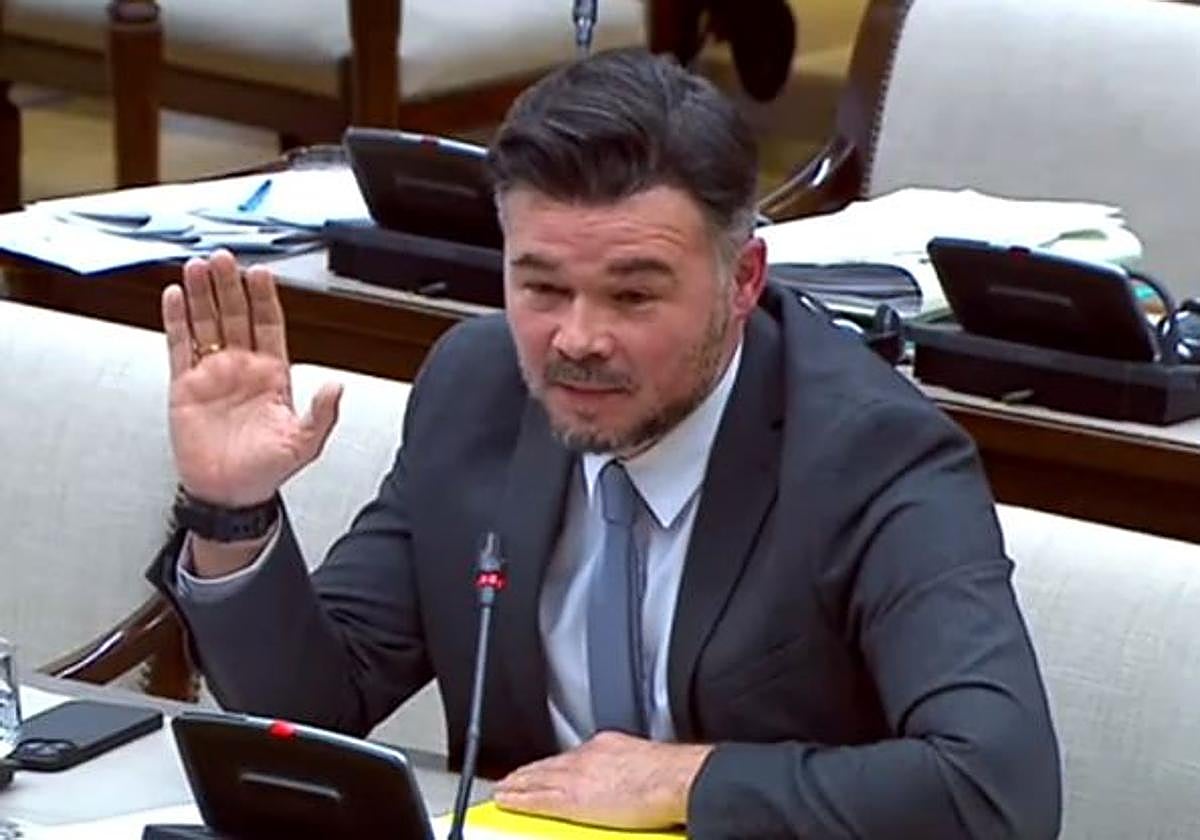 Gabriel Rufián, en la comisión de investigación sobre la comisión sobre la Operación Cataluña