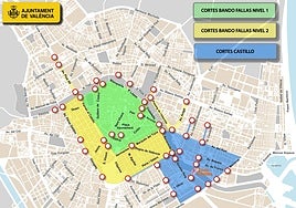 Calles cortadas por Fallas en Valencia hasta el 20 de marzo