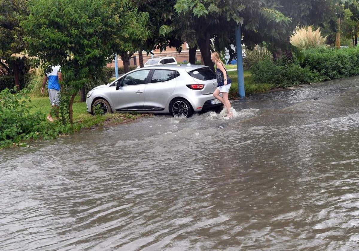 Calle de Málaga inundada