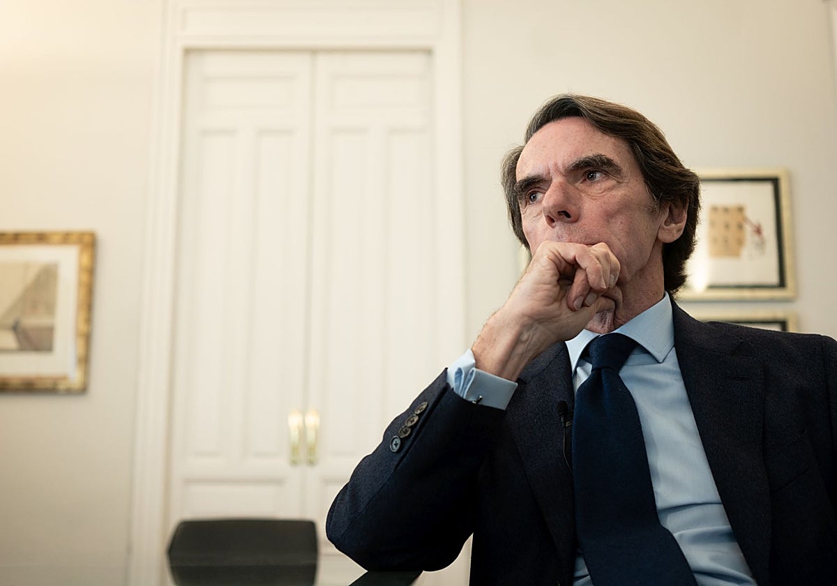 El expresidente del Gobierno José María Aznar en entrevista con ABC