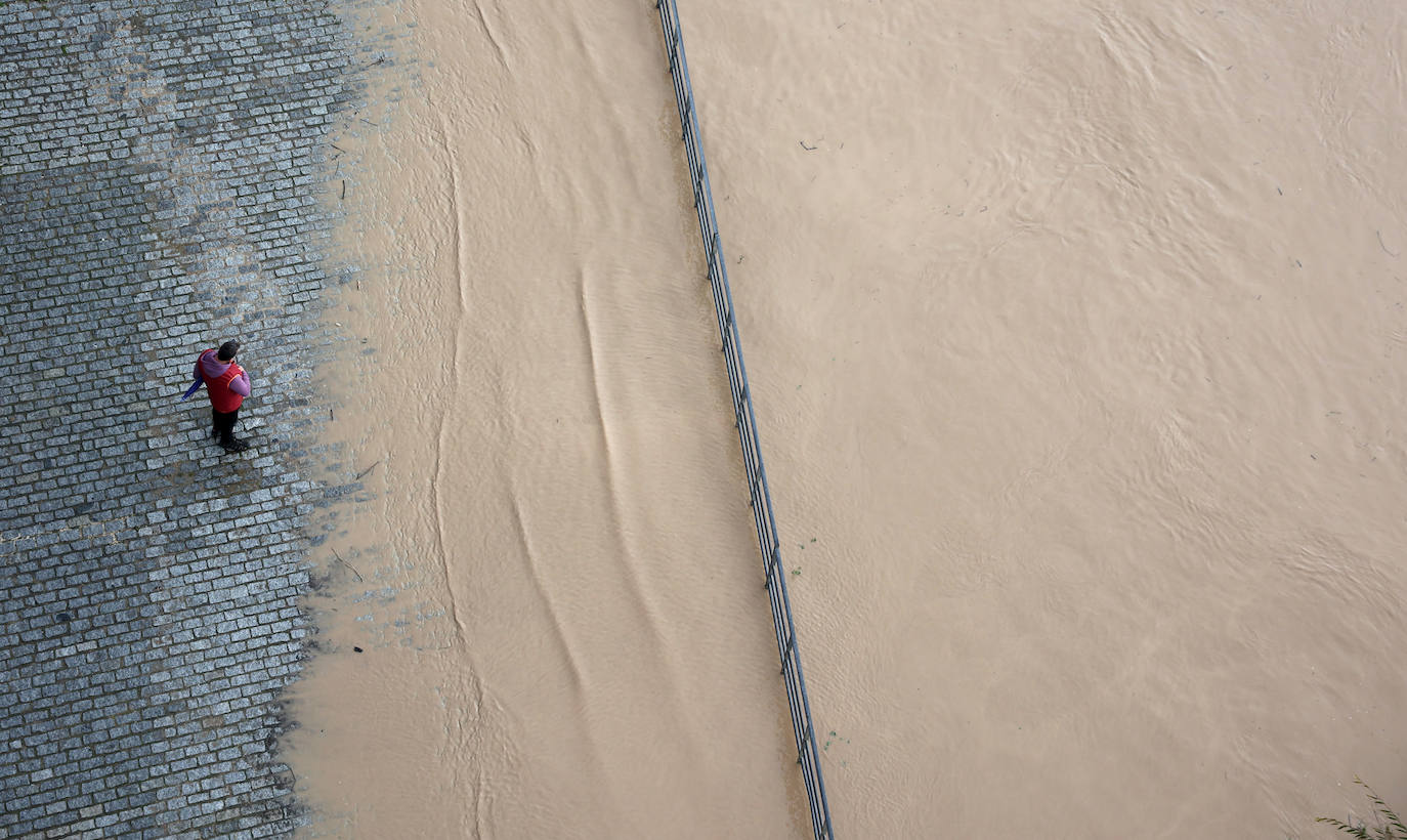 La espectacular subida del nivel del río Guadalquivir, en imágenes