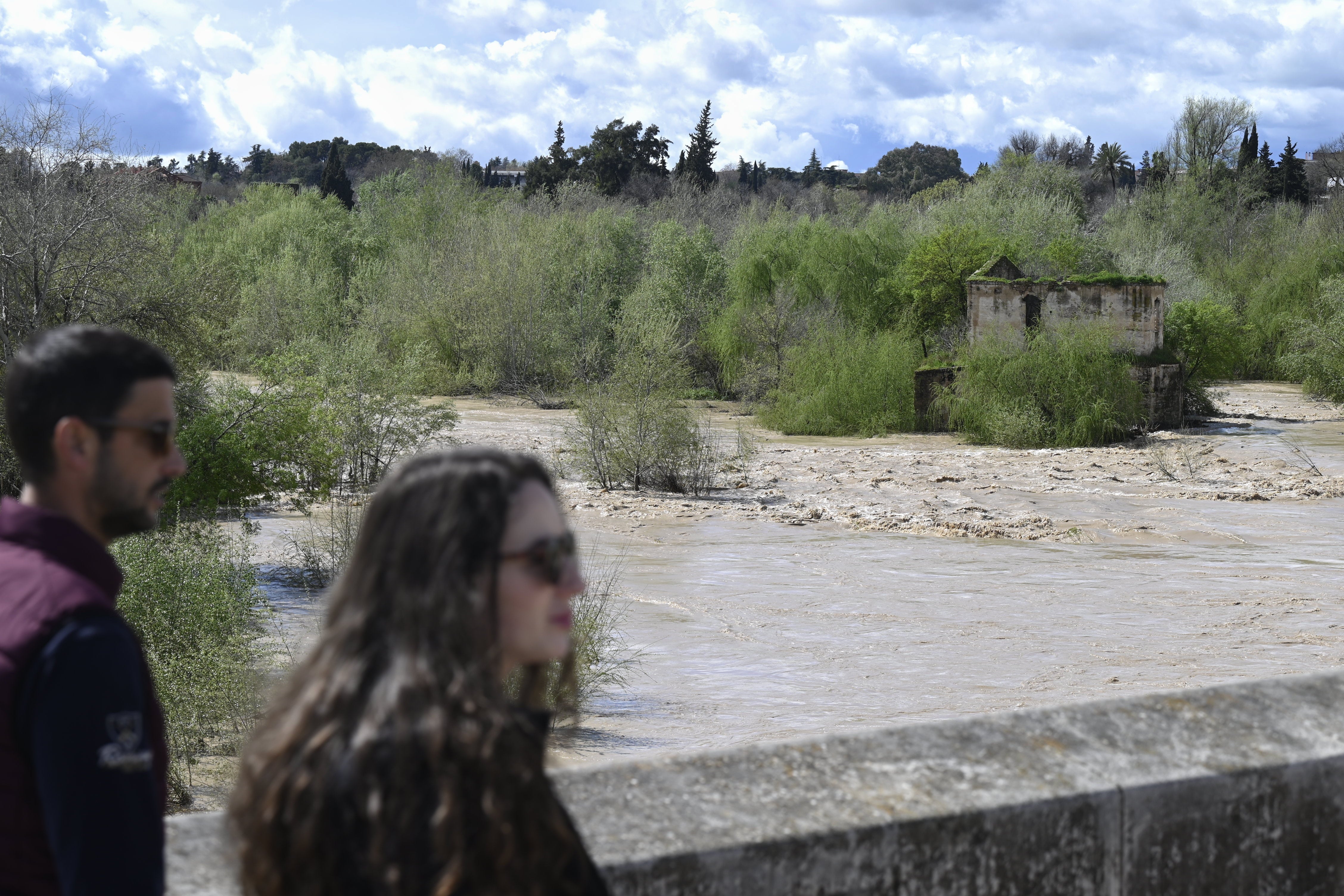 La inquietante crecida del río Guadalquivir a su paso por Córdoba, en imágenes