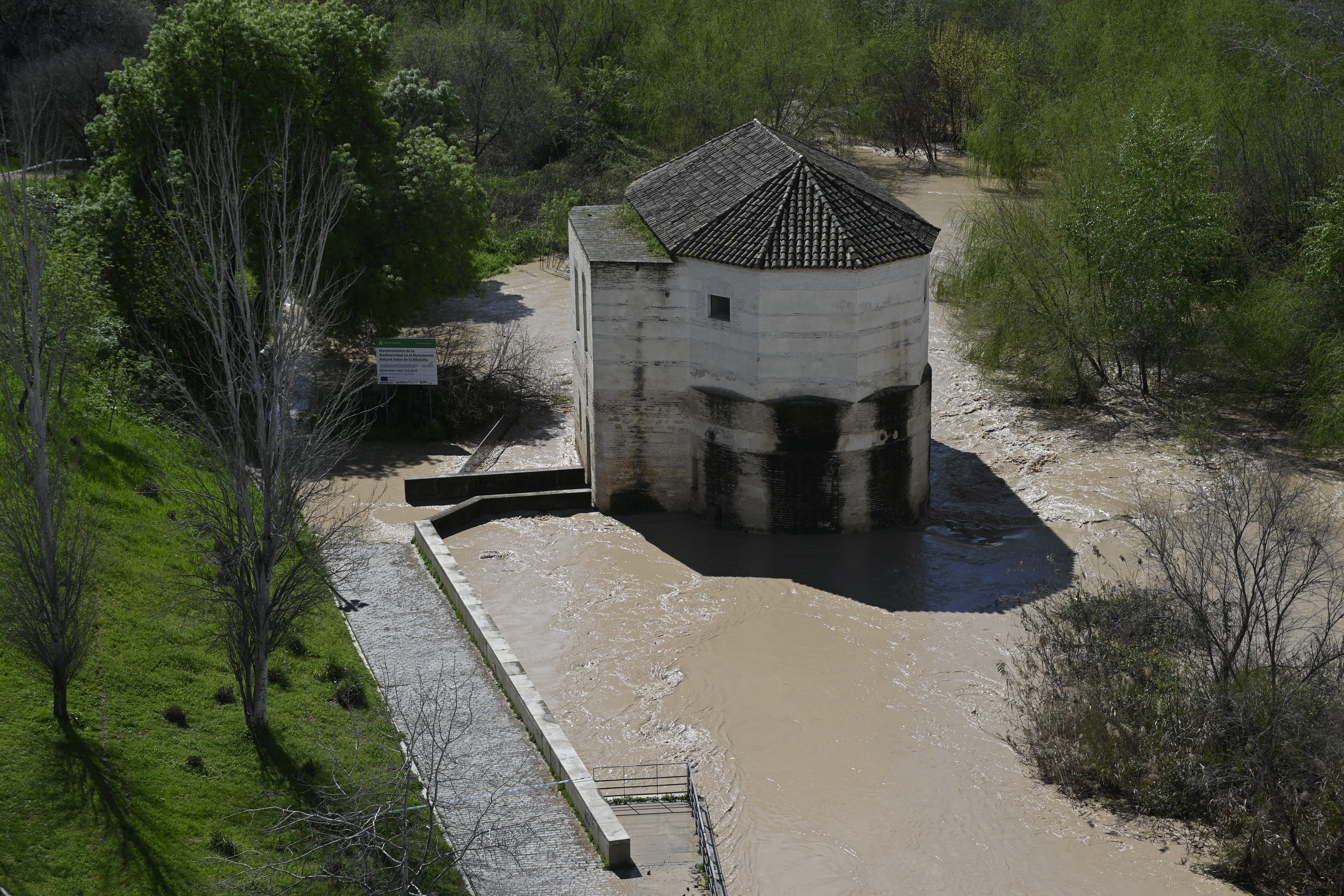 La inquietante crecida del río Guadalquivir a su paso por Córdoba, en imágenes