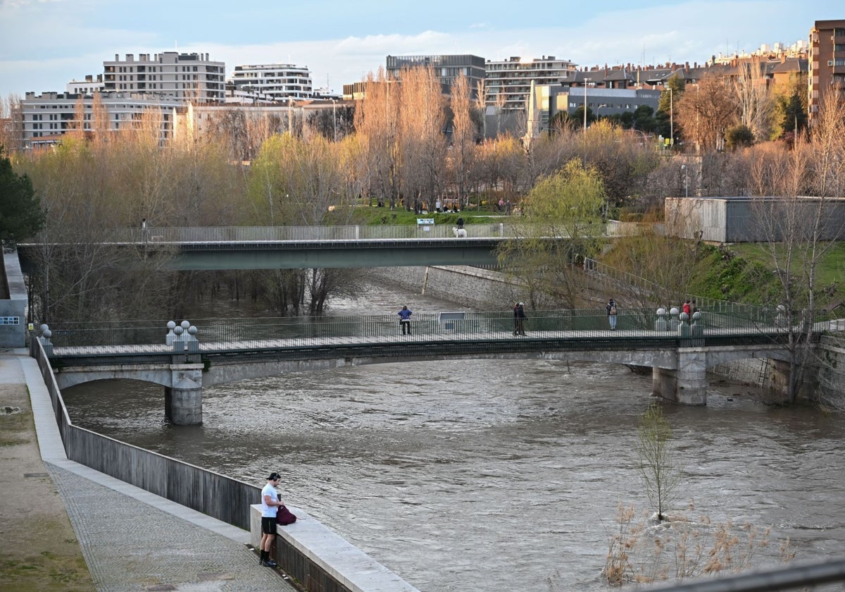 Varias personas pasean este miércoles por Madrid Río