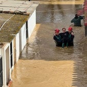 Rescate de una mujer por la crecida dele río Guadalhorce en Málaga