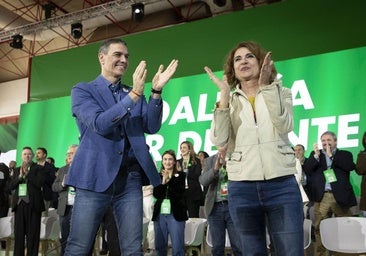 Pedro Sánchez y María Jesús Montero, tras la proclamación de ésta como secretaria general del PSOE andaluz