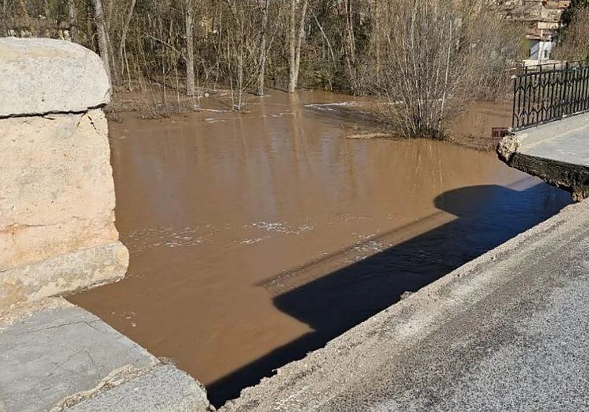Estado en el que se encuentra el puente de San Esteban de Gormaz desde el pasado 11 de marzo