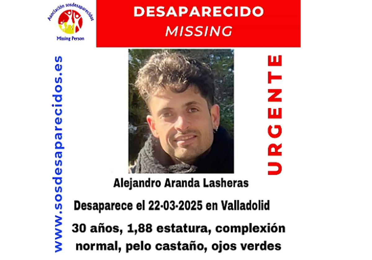 Alejandro Aranda Lasheras desapareció el pasado sábado en Valladolid