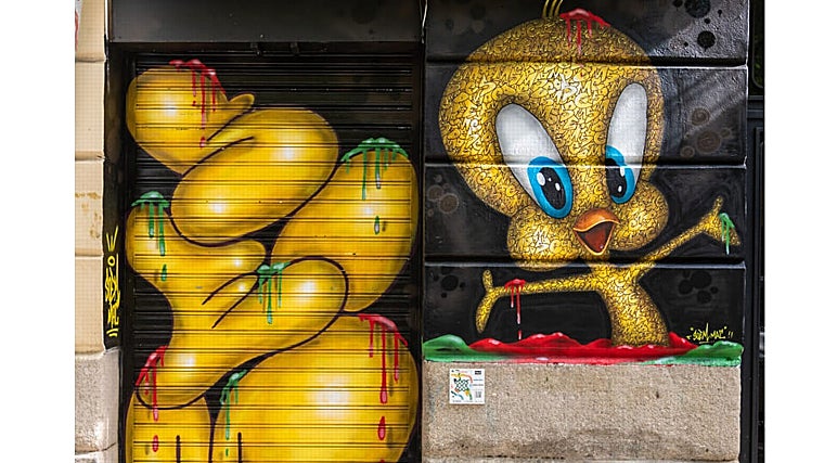 Obra del artista Soem Mac que ha obtenido el Premio del Jurado en la calle Argumosa, 15