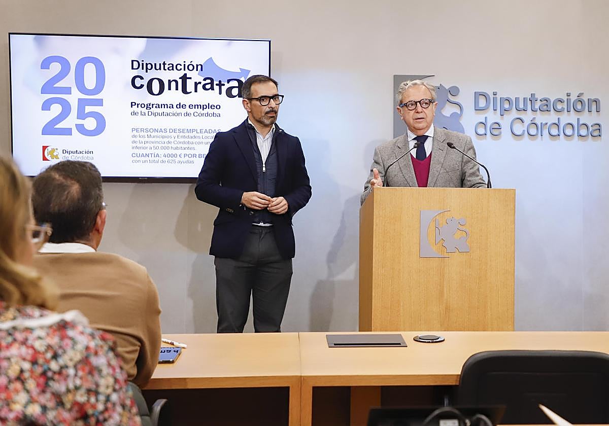 El presidente de la Diputación, este viernes durante la presentación del programa de empleo