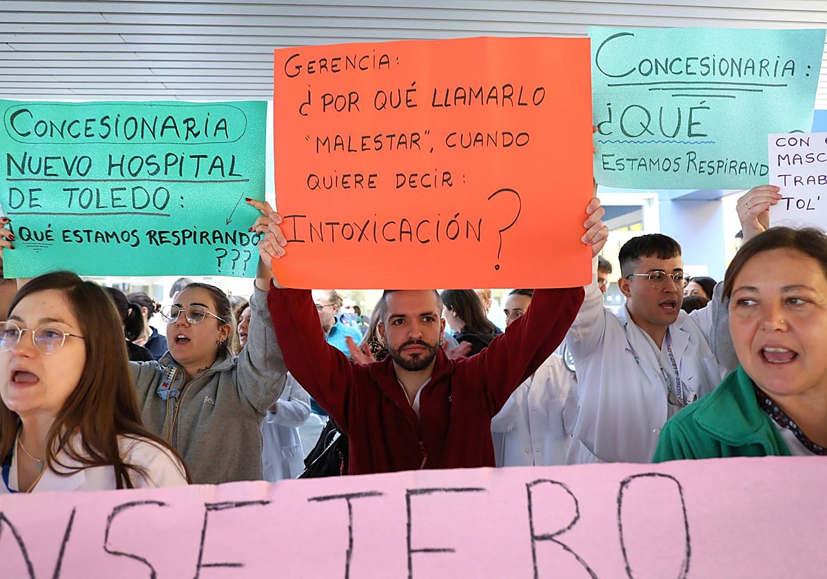 La última concentración de los trabajadores delHospital Universitario de Toledo