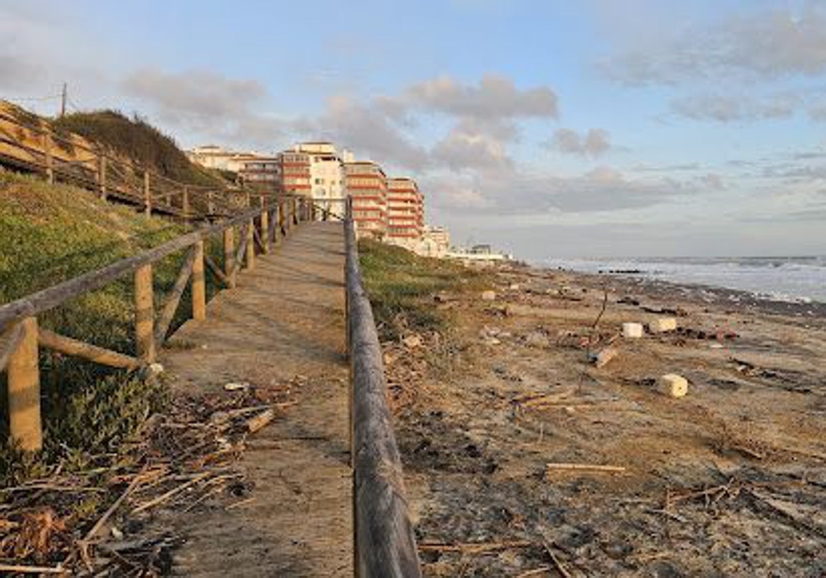 Playa de Matalascañas con los temporales