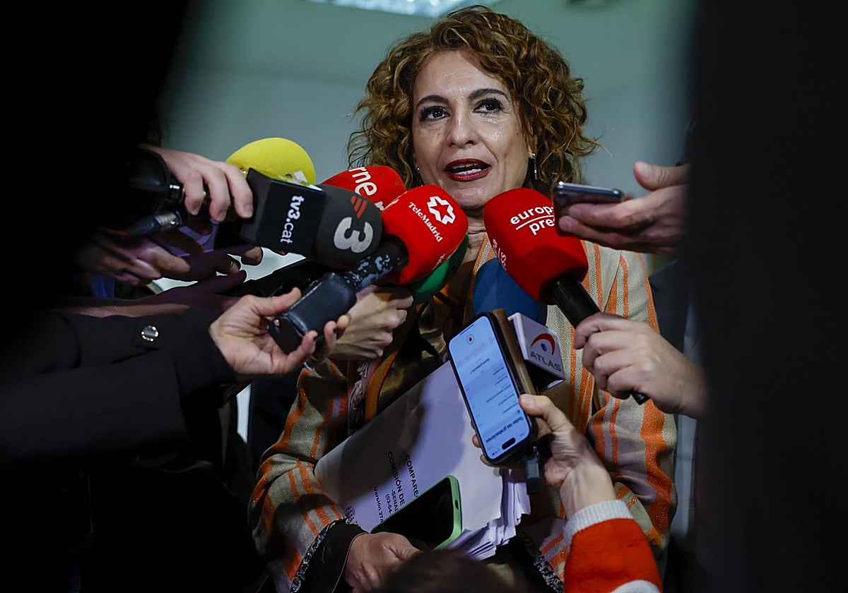 María Jesús Montero este jueves a su llegada al Senado