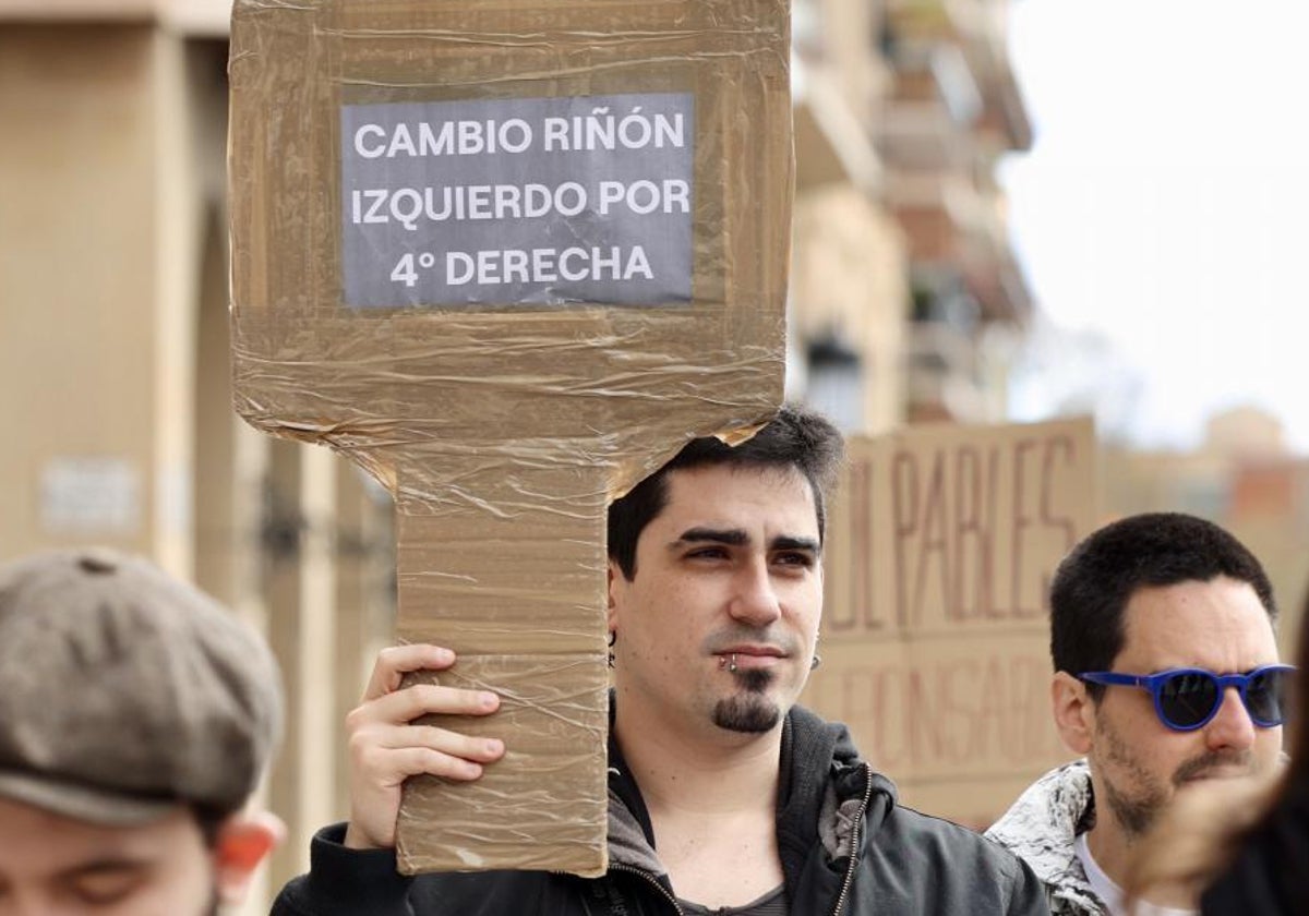 Vista de la manifestación de este sábado en Logroño por una vivienda digna.