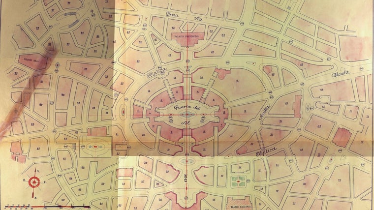 Mapa de la disposición del Nuevo Salón del Prado