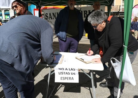 Imagen secundaria 1 - Numerosas personas se han acercado hasta la plaza de Zocodover para mostrar su apoyo y defender una sanidad pública y de calidad. También han participado de la recogida de firmas