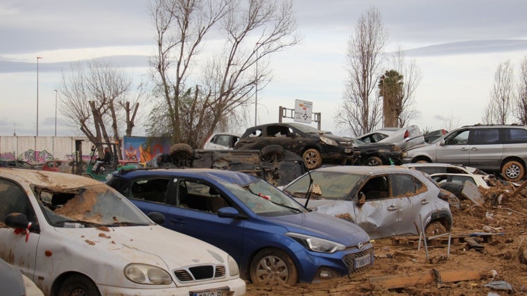 Coches destrozados por la dana del 29 de octubre en Valencia
