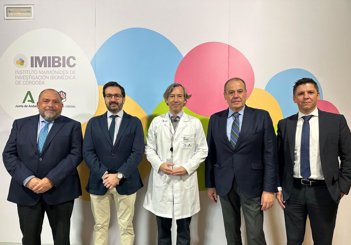 Responsables del proyecto de Imibic y de Caja Rural en Córdoba durante la presentación de la investigación