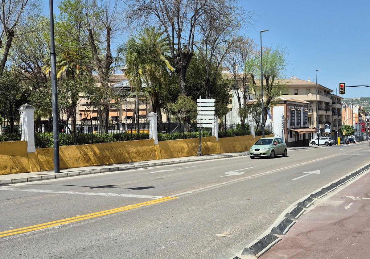 Un vehículo en la avenida Parque de la localidad lucentina