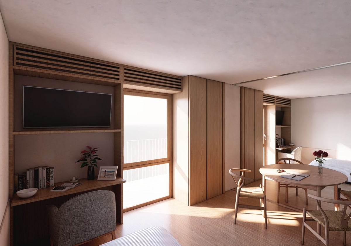 Una de las habitaciones-tipo del nuevo modelo de residencia de mayores