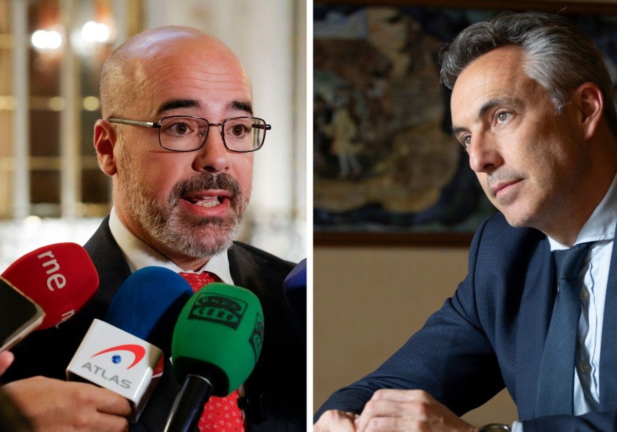 Izq., el delegado del Gobierno en Madrid, Francisco Martín. Dcha, el consejero de Interior, Carlos Novillo