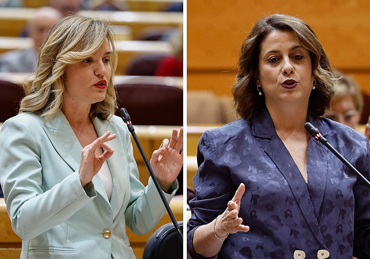 La pregunta en la sesión de control al Gobierno, en concreto dirigida la a ministra portavoz Pilar Alegría, en la Cámara Alta la ha realizado la senadora y alcaldesa de Teruel (Emma Buj, a la derecha)