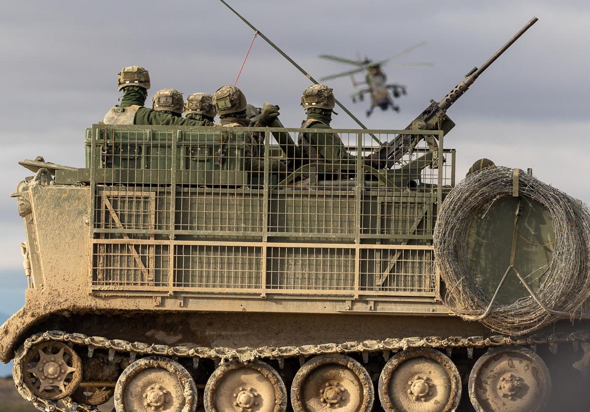 Ejercicio militar en Zaragoza, en 2022