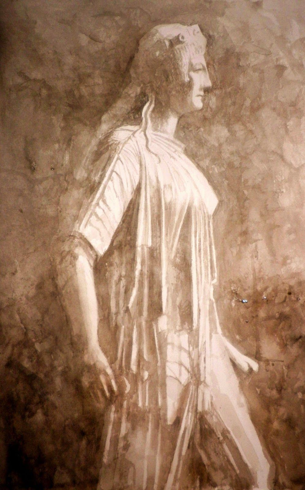 Diana arcaizante. Acuarela de José A. García Villarrubia