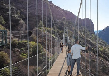 Recreación del nuevo puente del Caminito del Rey
