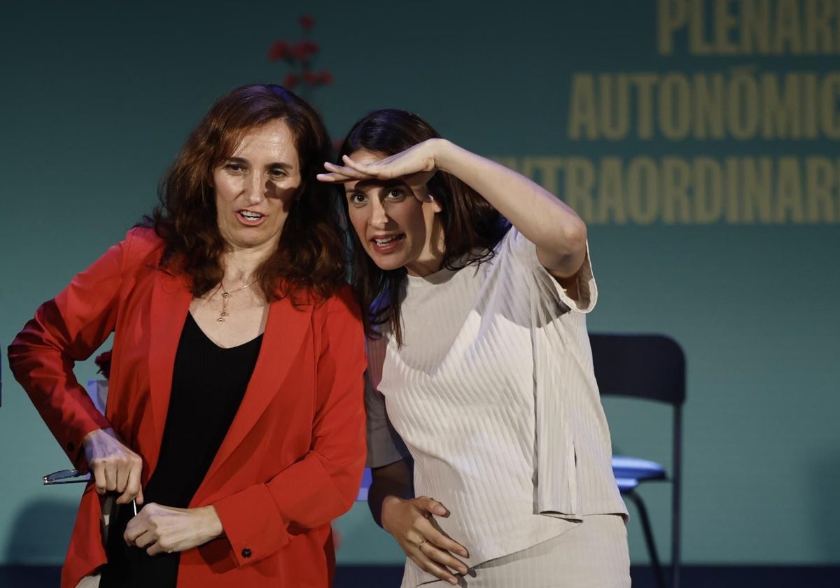 Mónica García y Rita Maestre, en el plenario autonómico de Más Madrid el pasado fin de semana