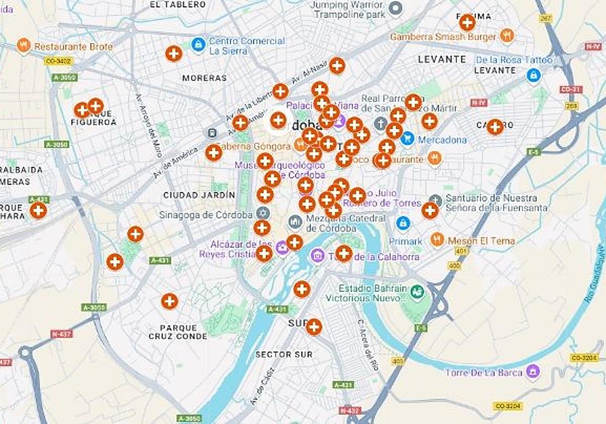 Mapa interactivo de las Cruces de Mayo de Córdoba 2025