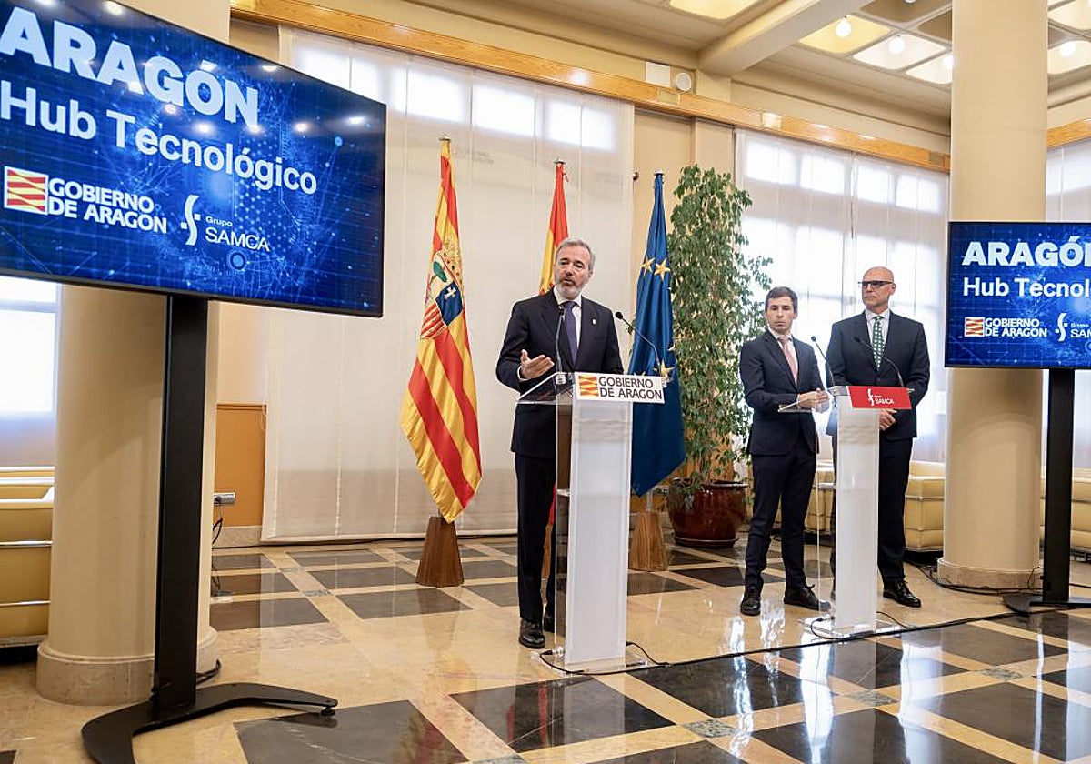 El presidente Azcón anuncia el proyecto 'Green it Aragón' del Grupo Samca