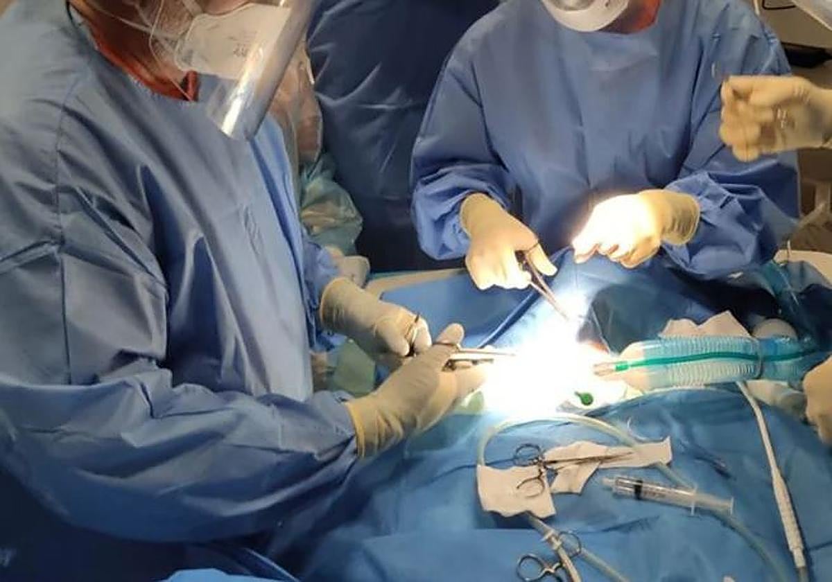 Médicos en plena intervención quirúrgica
