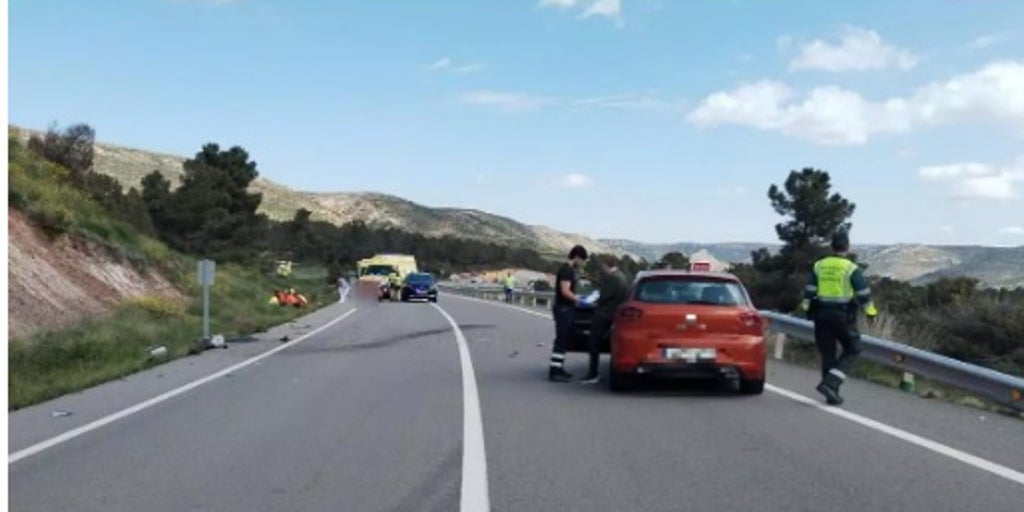 Muere un motorista en Gargallo (Teruel) al chocar con un turismo cuyo conductor da positivo en cocaína