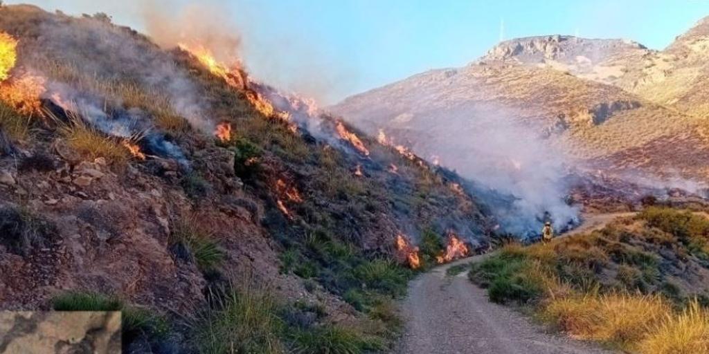 El incendio de Huércal de Almería obliga a desalojar a una veintena de personas de manera preventiva