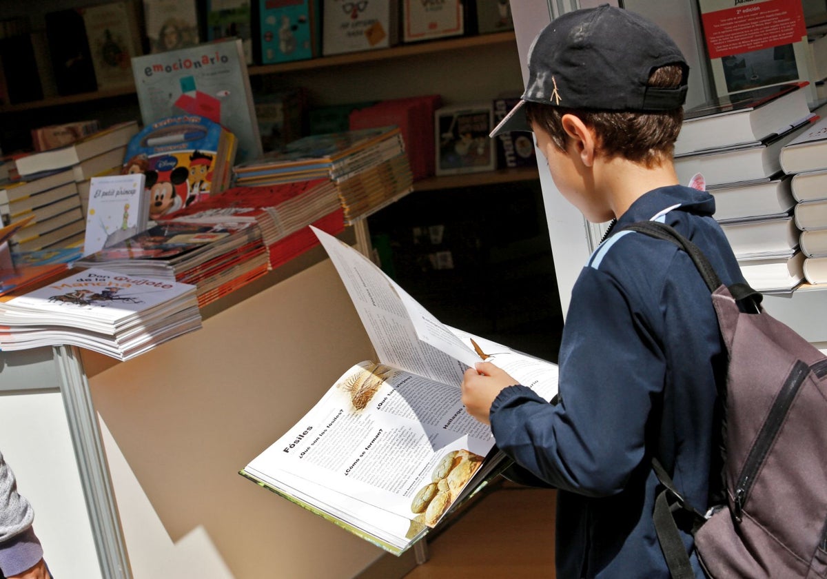 Imagen de archivo de un niño leyendo un libro