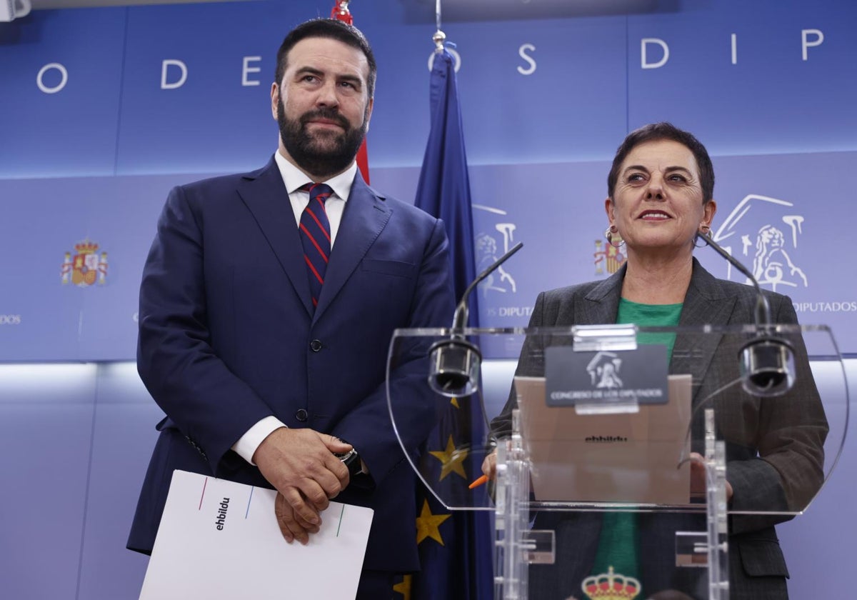 Los diputados de EH Bildu Mertxe Aizpurua y Jon Iñarritu