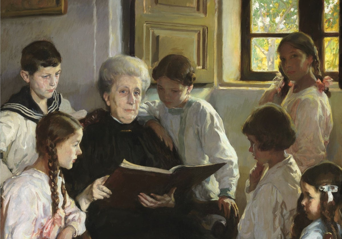 'Abuela y nietos', una de las pinturas que componen la muestra