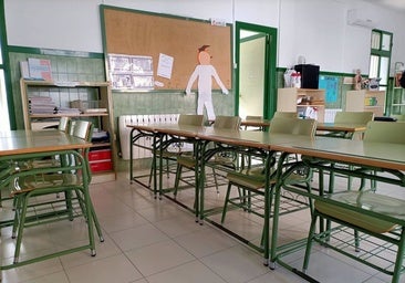 El aula de un colegio en Andalucía.