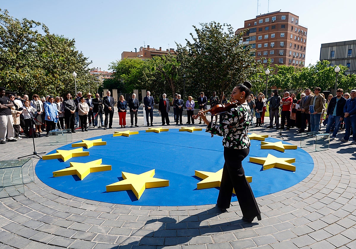 Actos por el Día de Europa (el pasado 9 de mayo) organizados por el Gobierno de Aragón y presididos por el mandatario regional Jorge Azcón