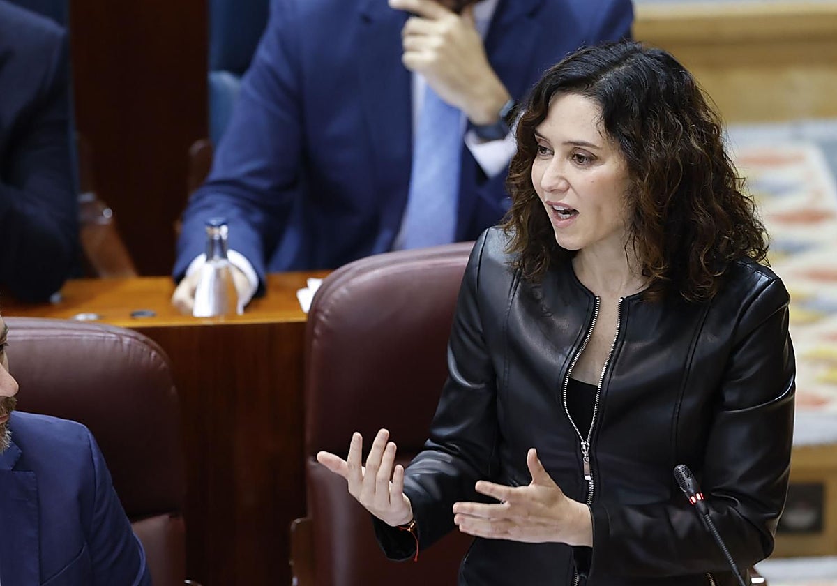 Isabel Díaz Ayuso, en el Pleno de la Asamblea de Madrid